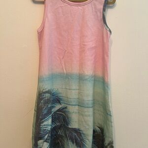 Sol Angeles Tropical Pink and Blue Kids Tank Dress